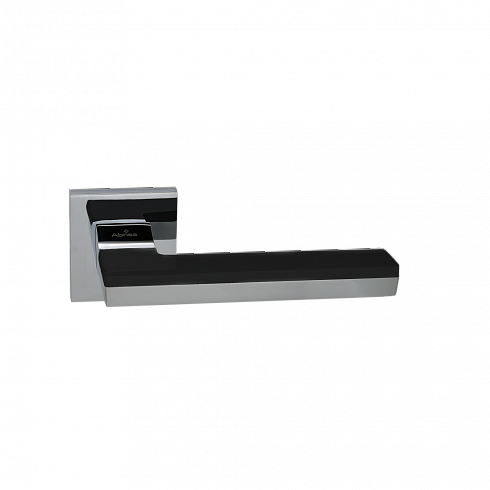 Ручка цинковая на тонком квадратном основании ABRISS R50.122 CP/MBP (Хром/Чёрный матовый)